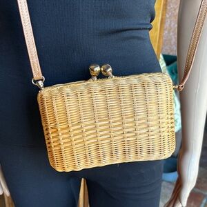 Chic Tan Woven Crossbody Bag